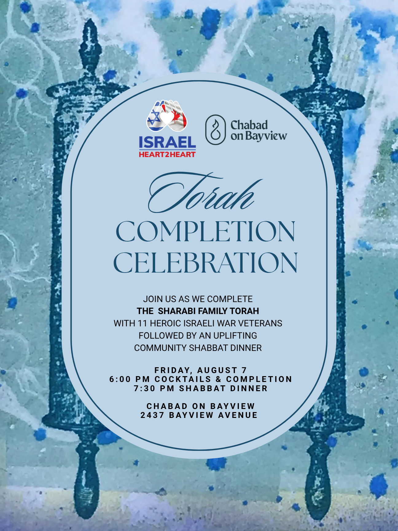 Community Shabbat Dinner & Torah Completion